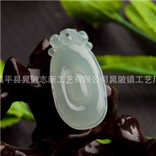 水润A货冰种翡翠挂件福在眼前吊坠