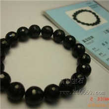 带宝石鉴定书黑玛瑙切面手链