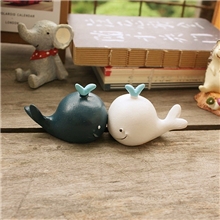 SZB016淘宝热销zakka风love情侣鲸鱼亲嘴摆件迷你可爱动物摆件