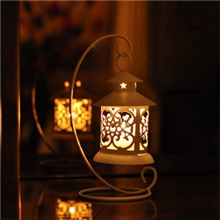 zakka杂货古典镂空铁艺烛台黑白2色铁艺摆件结婚礼物A00401