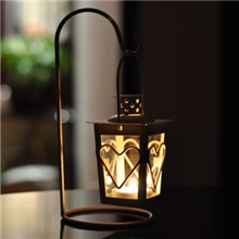 zakka杂货爱心烛台古典白色铁艺摆件结婚礼物工艺A00403