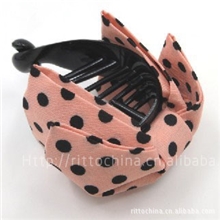 韩国饰品批发【春天瑞朵】波点蝴蝶结马尾夹发夹发饰支付宝混批