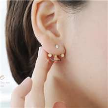 3052韩国饰品批发女别致花朵土星5蝴蝶花朵镶钻耳钉耳环