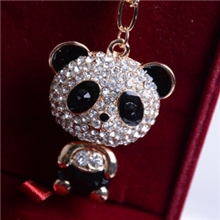 韩国超萌！满钻小熊猫吊坠奢华短项链甜美萌童趣锁骨链生日礼物