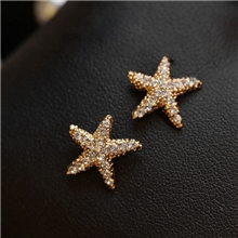 20109韩国耳饰专柜款海洋气息精致小海星无耳洞耳钉耳夹