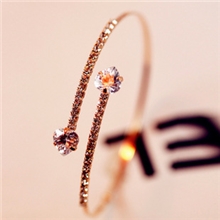 10221超精致【YG正品】韩版饰品双心缠绕大锆石超精手镯