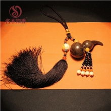 红木厂家直供汽车挂饰高仿蜜蜡亮纹皮黑弯把葫芦商务馈赠