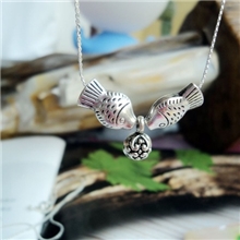 民族风复古饰品混批发西藏藏银藏饰项坠苗银亲吻鱼项链XL141定制