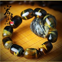 宏伟水晶天然虎眼石男士时尚手链聚财助事业虎睛石手链米珠