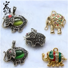 宏伟水晶手工diy配件饰品配件佛珠配件DIY藏银小象系列