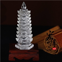 宏伟水晶纯天然白水晶文昌塔摆件天然水晶家居摆件开店必备