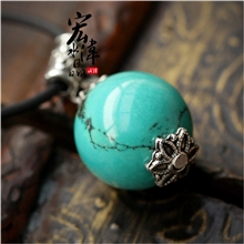 宏伟水晶天然水晶吊坠绿松石紫水晶金曜单珠项链饰品批发