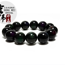 宏伟水晶天然水晶饰品辟邪黑曜石手链男女手串黑曜石手链手