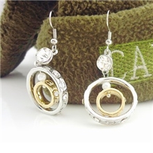 闪钻时来运转双环耳环批发欧美流行饰品饰品耳环批发