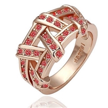 【保色真金】韩版玫瑰金经典交叉戒指饰品批发