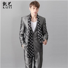 新款男士时尚英伦秋冬季围巾桑蚕丝薄围巾超长针织WJ005