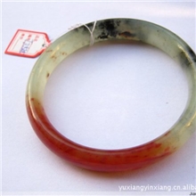 天然岫玉鸡血玉手镯玉镯批发