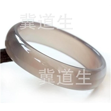 纯天然极品冰种原色灰玛瑙手镯水润通透玉镯批发