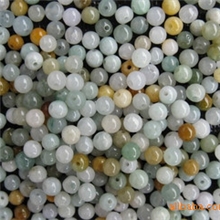 翡翠散珠批发DIY散珠4MM天然翡翠珠子A货三彩手链腰链