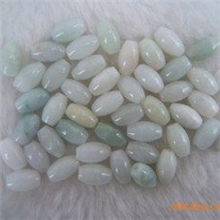 DIY翡翠配件散珠天然翡翠10*5MM米珠手链项链好搭档