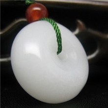 正品晶白玉平安扣项坠玉挂坠-平安如意吊坠玉挂件