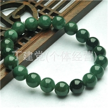 玉器批发A货油青翡翠手链10mm圆珠手链男士女士玉手链