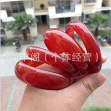 纯天然红玛瑙手镯加厚不加宽时尚水晶手镯正品圆镯批发
