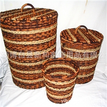 专业厂家优质供应洗衣娄脏衣服收纳篮水草制品欧美热销款