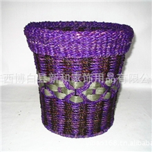欧美款式多彩水草收纳篮草编工艺品博白手工编织工艺品