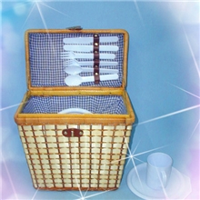 厂家直销竹制野餐篮编织野餐篮家居日用品收纳竹编工艺品