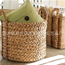 专业生产蒲草筐编织篮储物篮衣物篮编篮临沂柳编筐草筐