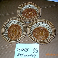 供应厂家直销纯手工编织芒竹面包蓝/收纳篮植物编织工艺品