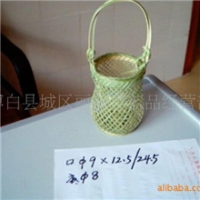 供应厂家直销纯手工竹青礼品篮/编织工艺品