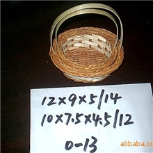 厂家提供芒竹花篮及各种材料编织礼品篮/工艺品