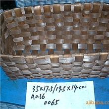 供应厂家优质木片编织置物篮/储物筐植物编织工艺品