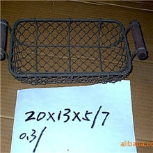 厂家供应纯手工铁网编织置物篮/礼品蓝/工艺品