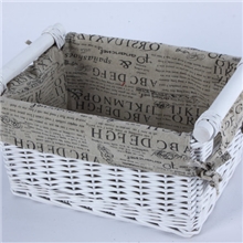 厂家批发纯棉英文字符里布柳编篮柳编收纳篮