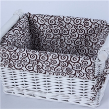 厂家批发纯棉祥云里布柳编篮柳编收纳篮