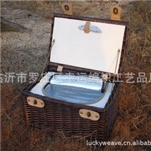 柳编红酒篮野餐篮子柳编餐篮柳条餐篮柳编餐篮野餐蓝