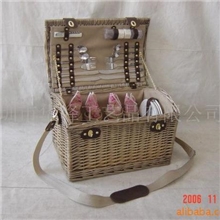 专业生产厂家供应野营餐篮野餐篮柳编柳篮，藤编