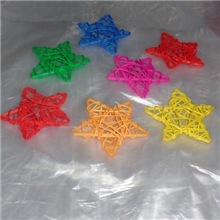 厂家长期供应红色五角星圣诞藤星红色桃心6cm藤球藤条