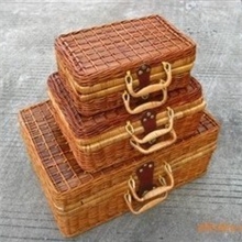 草编制品芒骨藤编织野餐箱藤编收纳藤工艺藤编家居