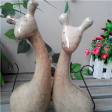 批发陶瓷窑变釉情侣鹿动物工艺品摆件A-037