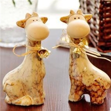 陶瓷情侣鹿铃铛小鹿家居装饰摆件工艺品批发