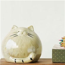日式杂货陶瓷招财猫储蓄罐zakka猫咪陶瓷存钱罐家居摆件A-014