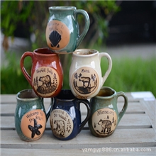 陶瓷字母杯动物杯小号H-068-B淘宝热销英文字母杯