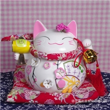 厂家直销日式招财猫开业送礼陶瓷招财猫万宝三款可选