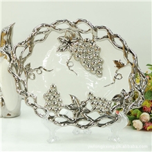 【精品】精美葡萄造型水果盘陶瓷工艺品新房客厅装饰陶瓷果盘