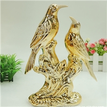 【品质保证】镀金陶瓷情侣喜鹊鸟造型饰品摆件喜鹊家居装饰