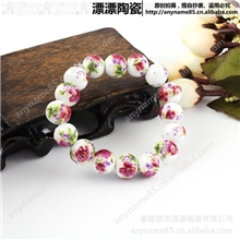 漂漂陶瓷花卉灵珠山水墨珠陶瓷手链波西米亚女韩版时尚